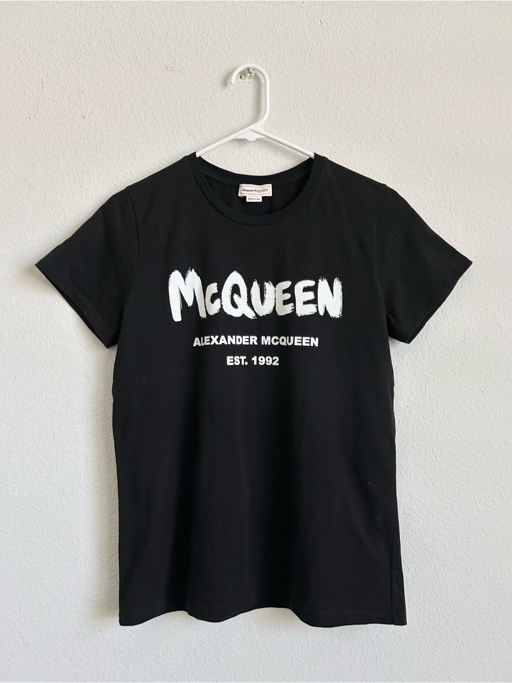 Alexander McQueen Black Graffiti Logo Tee